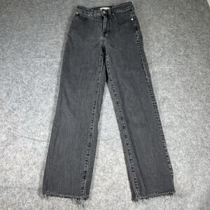 Madewell Jeans Womens 24 Curvy Perfect Vintage Straight Dark Wash Black Denim